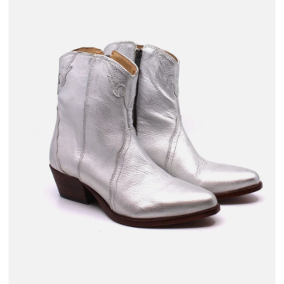 NEW Free People New Frontier Western Boot Silver Women's Size 7 - Picture 6 of 10